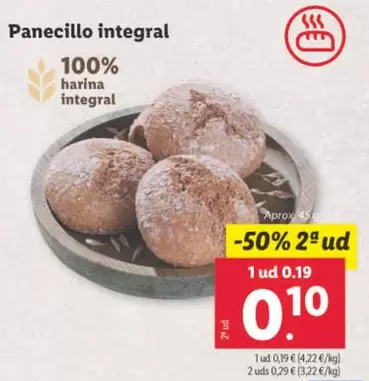 Oferta de Panecillo Integral  por 0,19€ en Lidl