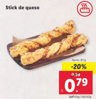 Oferta de Stick De Queso por 0,79€ en Lidl