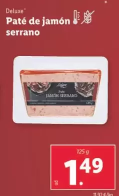 Oferta de Deluxe - Paté De Jamón Serrano por 1,49€ en Lidl