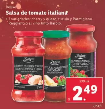 Oferta de Deluxe - Salsa De Tomate Italiana por 2,49€ en Lidl