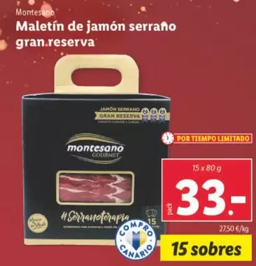 Oferta de Montesano - Maletín De Jamón Serrano Gran Reserva por 33€ en Lidl