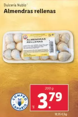 Oferta de Dulceria Nublo - Almendras Rellenas por 3,79€ en Lidl