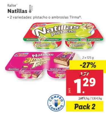 Oferta de Kalise - Natillas  por 1,29€ en Lidl