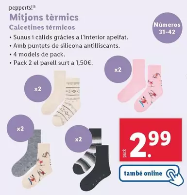 Oferta de Pepperts - Calcetines Térmicos por 2,99€ en Lidl