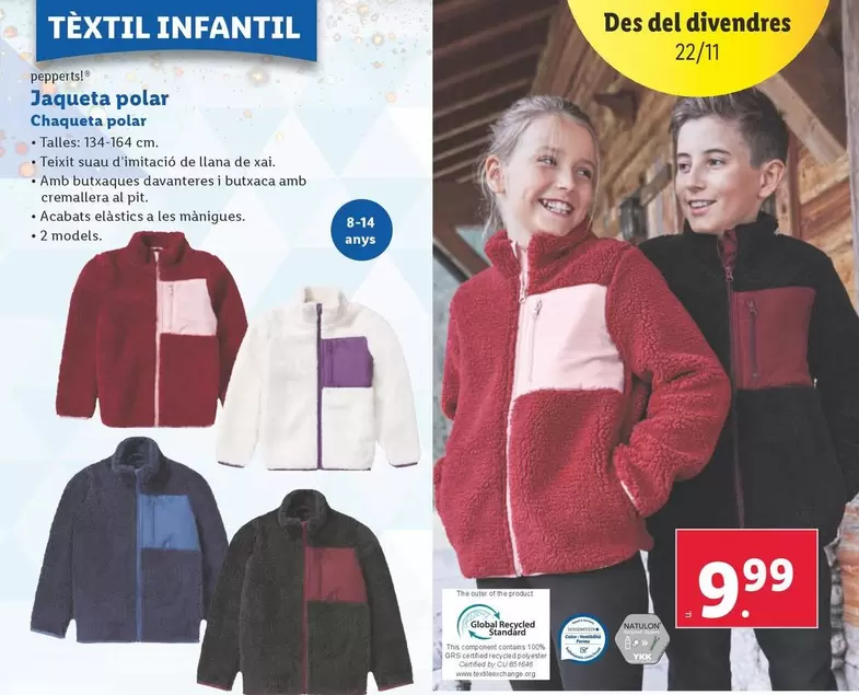 Oferta de Pepperts - Chaqueta Polar  por 9,99€ en Lidl