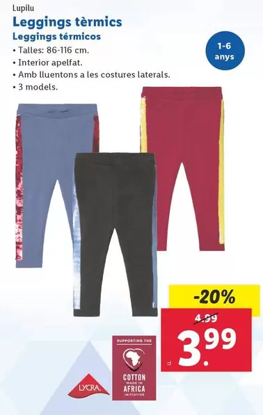 Oferta de Lupilu - Leggings Térmicos por 3,99€ en Lidl