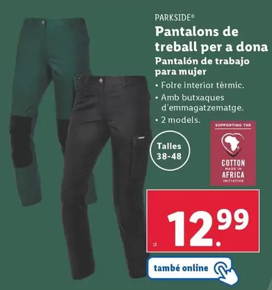 Oferta de Parkside - Pantalón De Trabajo Para Mujer por 12,99€ en Lidl