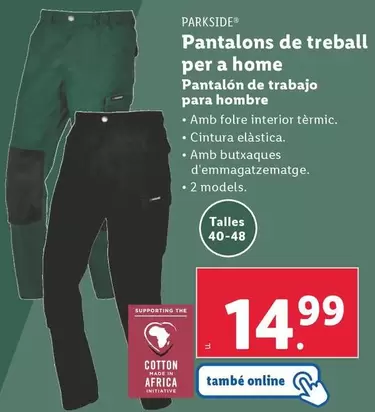 Oferta de Parkside - Pantalón De Trabajo Para Hombre por 14,99€ en Lidl