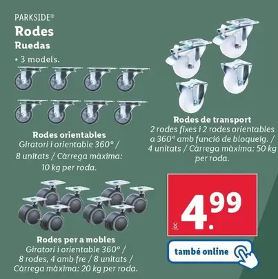 Oferta de Parkside - Ruedas  por 4,99€ en Lidl