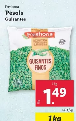 Oferta de Freshona - Guisantes por 1,49€ en Lidl