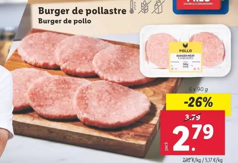 Oferta de Burger De Pollo por 2,79€ en Lidl