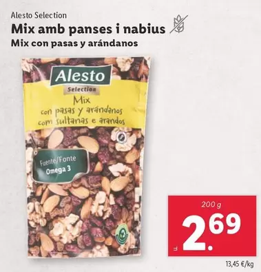 Oferta de Alesto - Mix Con Pasas Y Arándanos por 2,69€ en Lidl