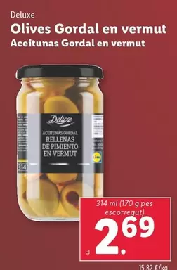 Oferta de Deluxe - Aceitunas Gordal En Vermut por 2,69€ en Lidl