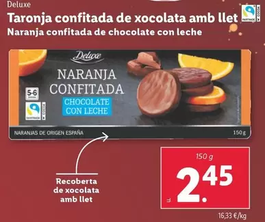 Oferta de Deluxe - Naranja Confitada De Chocolate Con Leche  por 2,45€ en Lidl