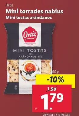 Oferta de Ortiz - Mini Tostas Arándanos por 1,79€ en Lidl