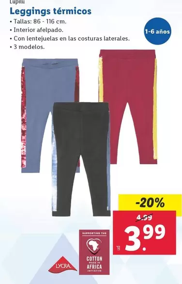 Oferta de Lupilu - Leggings Térmicos por 3,99€ en Lidl