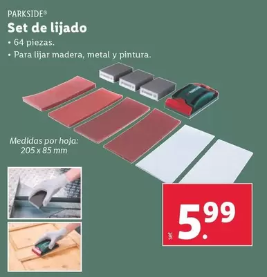 Oferta de Parkside - Set De Lijado por 5,99€ en Lidl