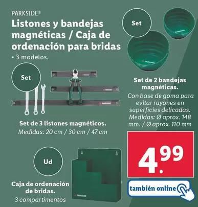 Oferta de Parkside - Listones Y Bandejas Magnéticas/Caja De Ordenación Para Bridas por 4,99€ en Lidl