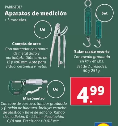 Oferta de Parkside - Aparatos De Medición por 4,99€ en Lidl