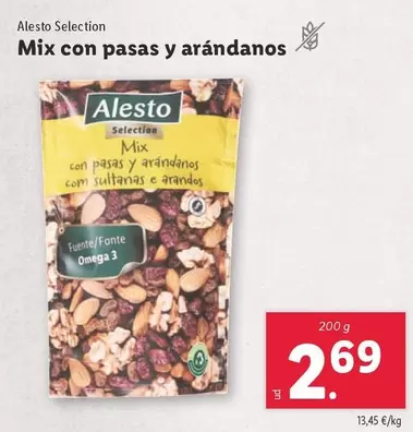 Oferta de Alesto Selection - Mix Con Pasas Y Arándanos por 2,69€ en Lidl