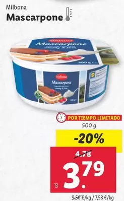 Oferta de Milbona - Mascarpone  por 3,79€ en Lidl