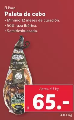 Oferta de El Pozo - Paleta De Cebo por 65€ en Lidl