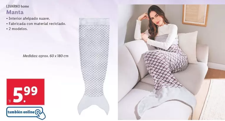 Oferta de Livarno Home - Manta por 5,99€ en Lidl