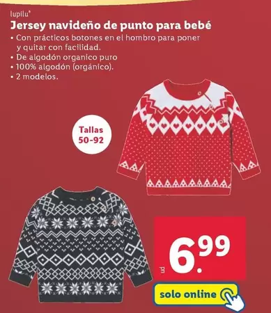 Oferta de Lupilu - Jersey Navideño De Punto Para Bebé  por 6,99€ en Lidl