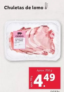 Oferta de Chuletas De Lomo por 4,49€ en Lidl