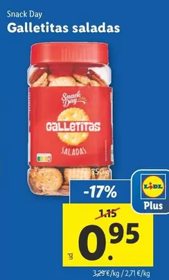 Oferta de Snack Day - Galletitas Saladas por 0,95€ en Lidl