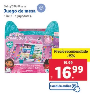 Oferta de Gabby's Dollhouse - Juego De Mesa por 16,99€ en Lidl