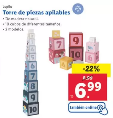 Oferta de Lupilu - Torre De Piezas Apilables por 6,99€ en Lidl