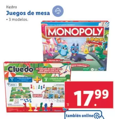 Oferta de Hasbro - Juegos De Mesa por 17,99€ en Lidl