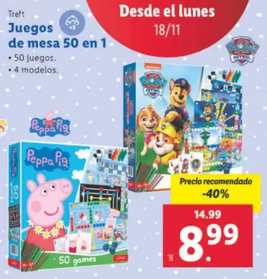 Oferta de Treft - Juegos De Mesa 50 En 1  por 8,99€ en Lidl