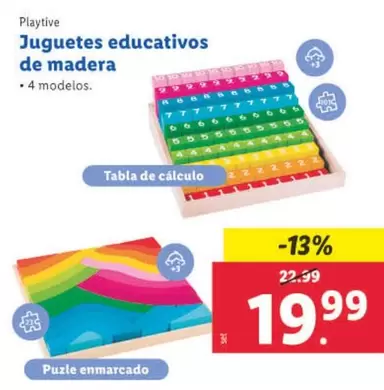 Oferta de Playtive - Juguetes Educativos De Madera por 19,99€ en Lidl