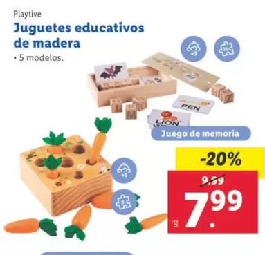 Oferta de Playtive - Juguetes Educativos De Madera por 7,99€ en Lidl