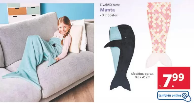 Oferta de Livarno Home - Manta por 7,99€ en Lidl