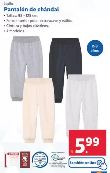 Oferta de Lupilu - Pantalón De Chándal por 5,99€ en Lidl