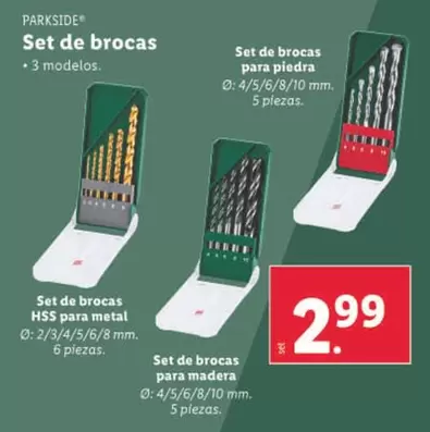 Oferta de Parkside - Set De Brocas por 2,99€ en Lidl