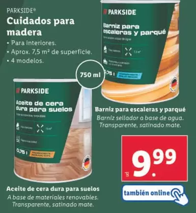 Oferta de Parkside - Cuidados Para Madera por 9,99€ en Lidl