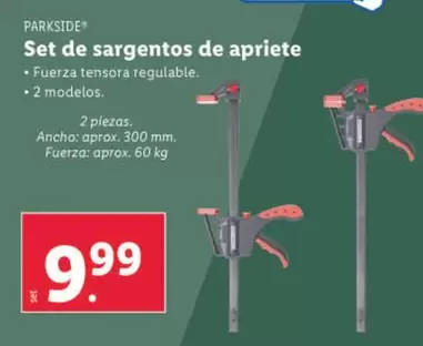 Oferta de Parkside - Set De Sargentos De Apriete por 9,99€ en Lidl