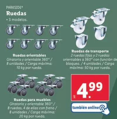 Oferta de Parkside - Ruedas  por 4,99€ en Lidl