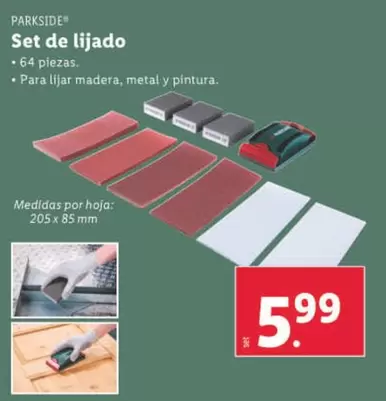 Oferta de Parkside - Set De Lijado por 5,99€ en Lidl