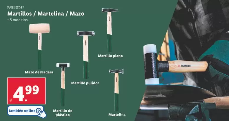 Oferta de Parkside - Martillos/Martelina/Mazo por 4,99€ en Lidl