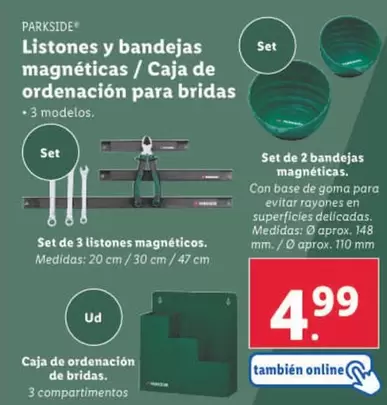 Oferta de Parkside - Listones Y Bandejas Magnéticas/Caja De Ordenación Para Bridas  por 4,99€ en Lidl