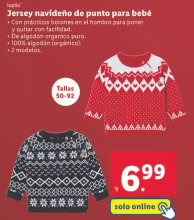 Oferta de Lupilu - Jersey Navideño De Punto Para Bebé por 6,99€ en Lidl