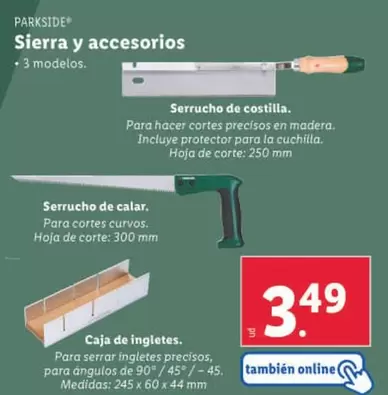 Oferta de Parkside - Sierra Y Accesorios por 3,49€ en Lidl