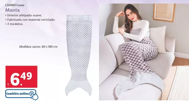 Oferta de Livarno Home - Manta por 6,49€ en Lidl