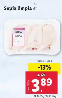 Oferta de Sepia Limpia por 3,89€ en Lidl