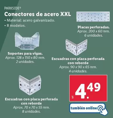 Oferta de Parkside - Conectores De Acero XXL por 4,49€ en Lidl